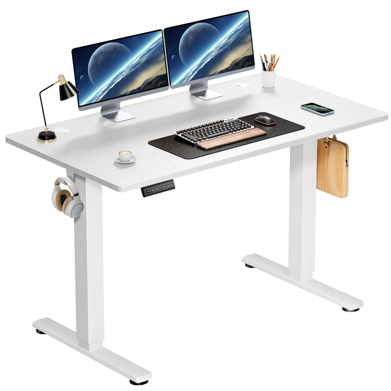 Ergonomic Height Adjustable Stand Up Desk with Memory Preset and T-Shaped Metal Bracket 