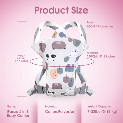 4-in-1 Baby Carrier, Infant Wrap Carrier - Ergonomic Baby Carrier 