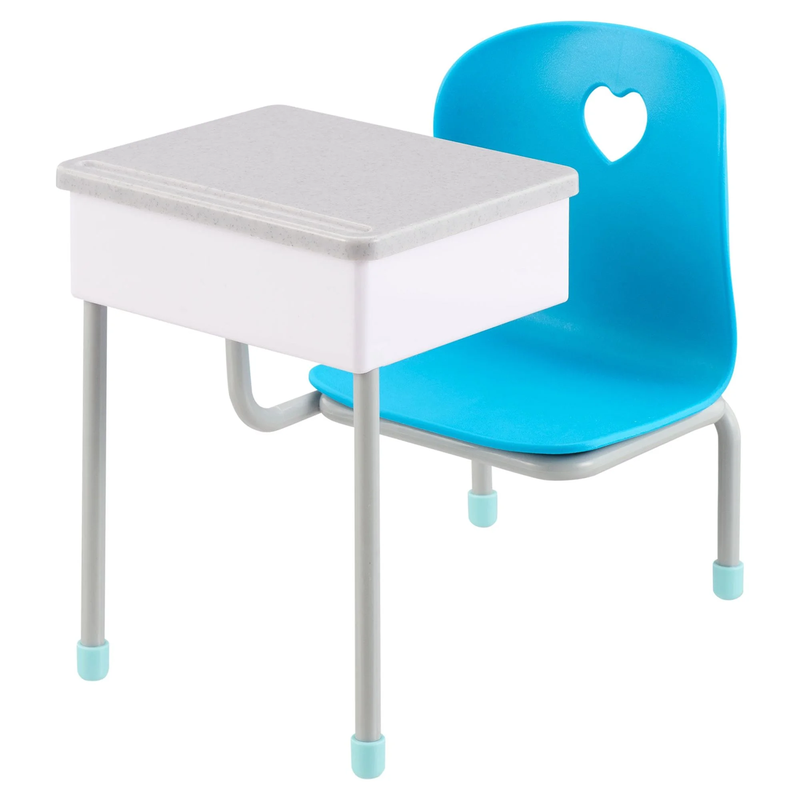 Jozie Check - Plastic Student Desk with Blue Seat 