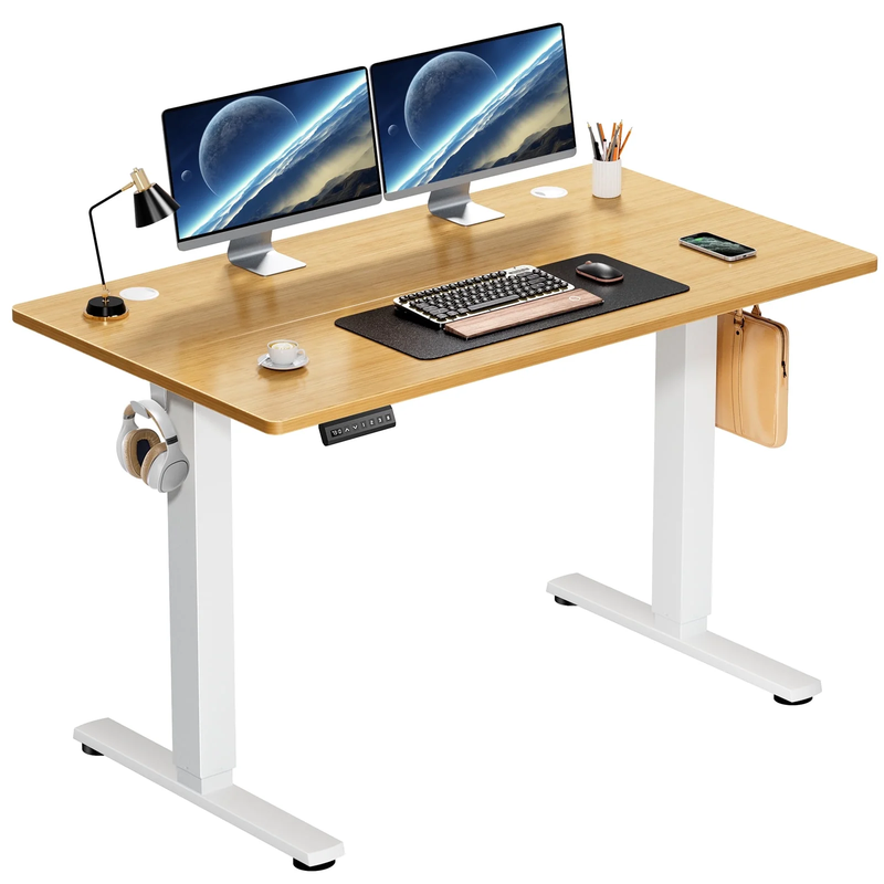 Ergonomic Height Adjustable Stand Up Desk with Memory Preset and T-Shaped Metal Bracket 