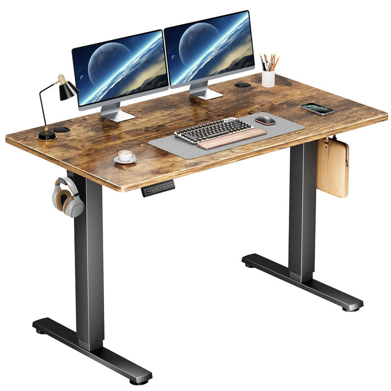 Ergonomic Height Adjustable Stand Up Desk with Memory Preset and T-Shaped Metal Bracket 