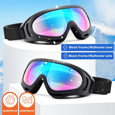 Set of 2 Snow & Ski Goggles for Outdoor Sports & Activities