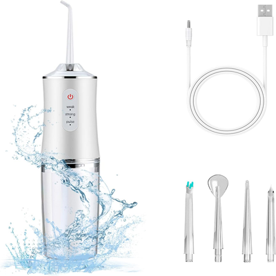 Rechargeable Cordless Electric Water Flosser - 3 Modes & 4 Jet Tips 