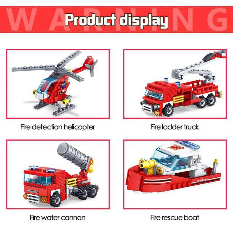 348PCS Robot Building Toy Kit, Kids Engineering Fire Truck Building Blocks