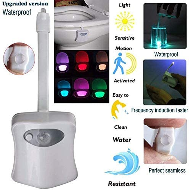 2 Pack Motion Sensor Activated LED Toilet Night Lights