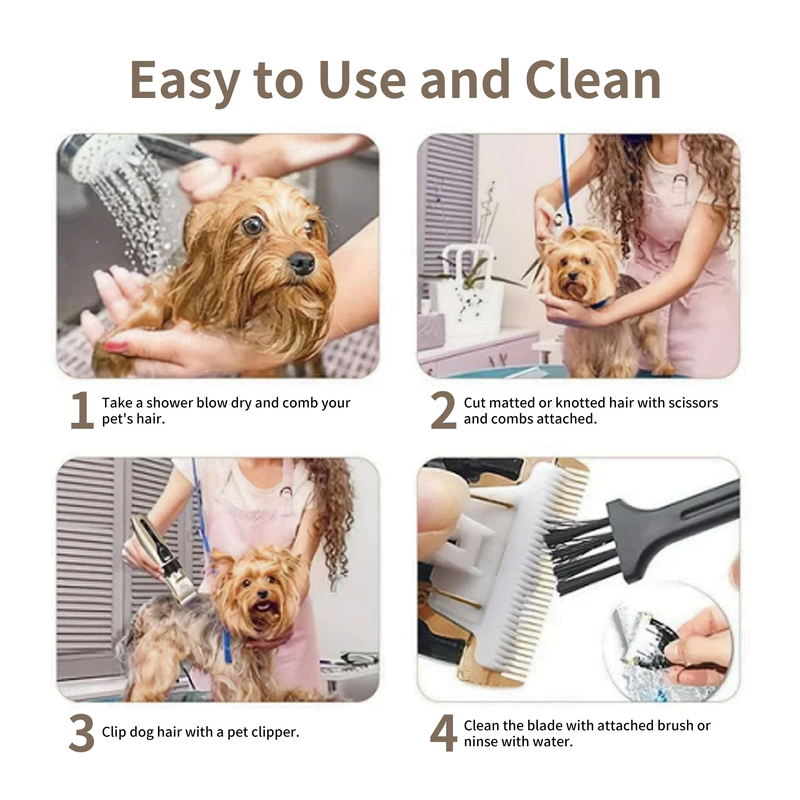 4-in-1 Pet Cordless Grooming Trimmer Kit 