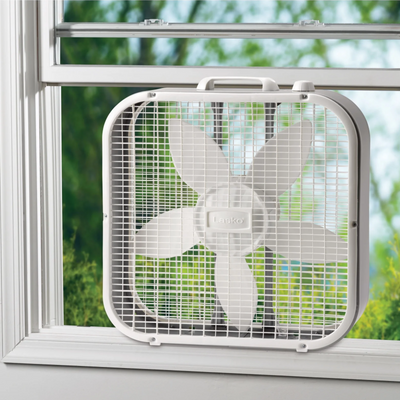 20" Classic Box Fan with Weather-Resistant Motor, 3 Speeds, 22.5" H