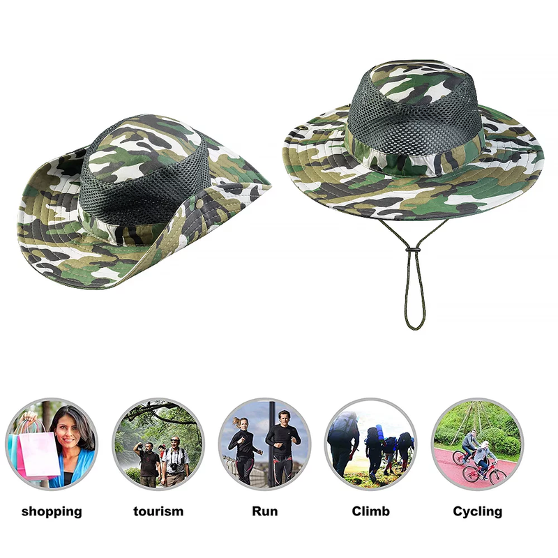 Wide Brim Breathable Sun Cap Boonie Bucket Hat