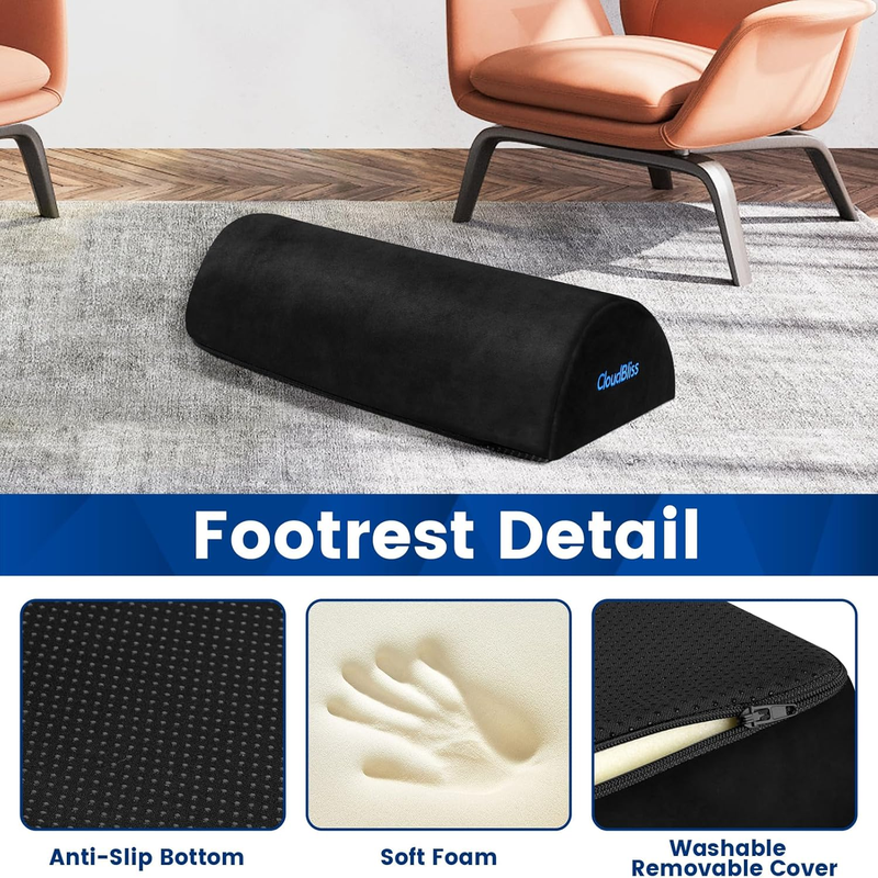 Foot Rest for Under Desk with Soft Foam and Washable Removable Cover