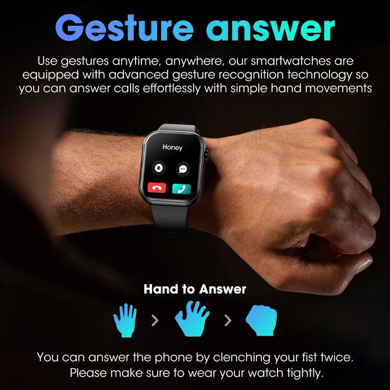 Smartwatch with 1.85" Screen - Answer/Make Calls/100+ Sports Modes/Message Reminder, IP67 Waterproof 