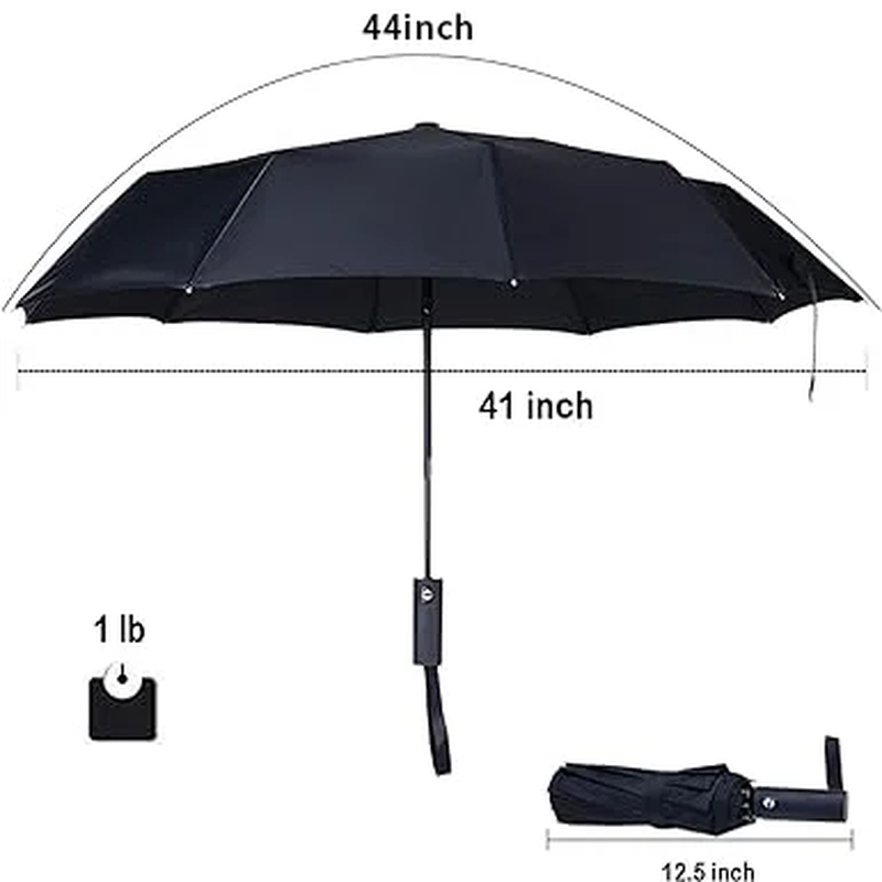 Set of 2 Travel Umbrellas - Compact Windproof Automatic Umbrellas