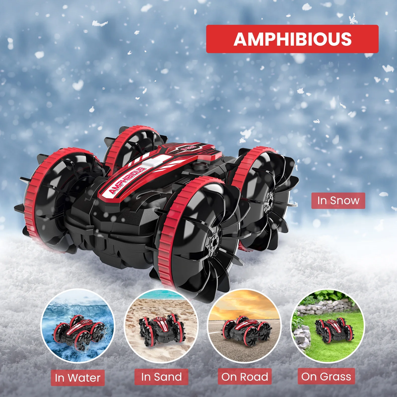 Land Water 2 in 1 Remote Control Car, 4WD Off Road Stunt Car, 2.4Ghz