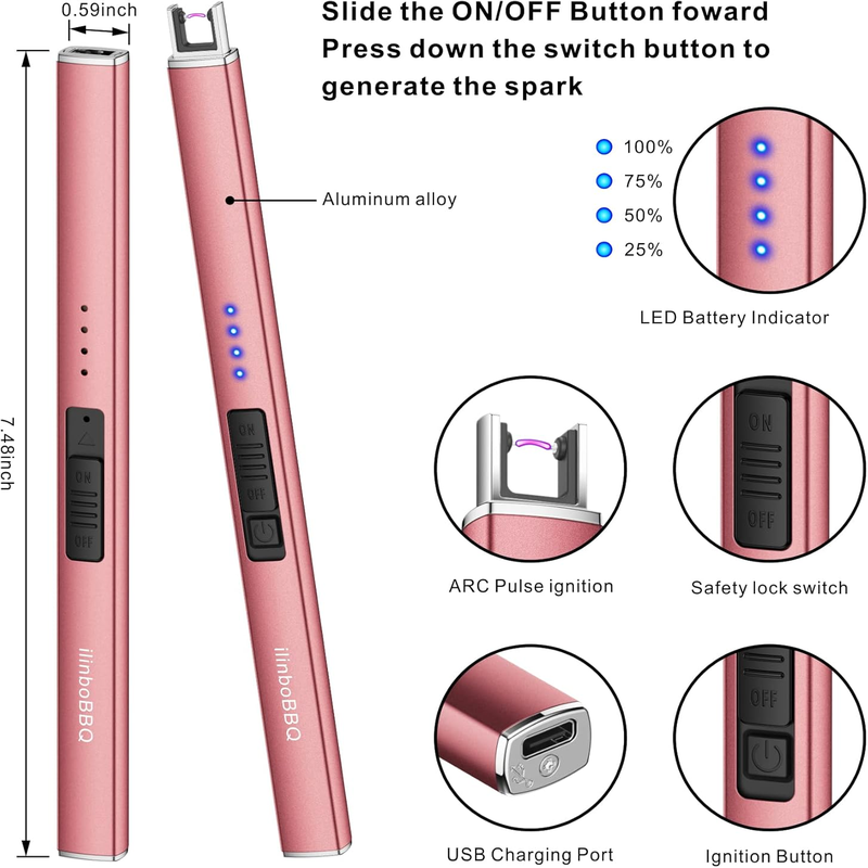 USB Rechargeable Flameless Plasma Lighter - Windproof