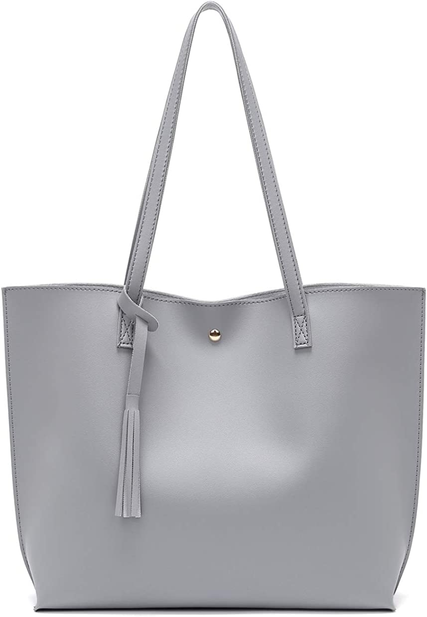 Women S Soft Faux Leather Tote Shoulder Bag from Dreubea, Big Capacity Tassel Handbag