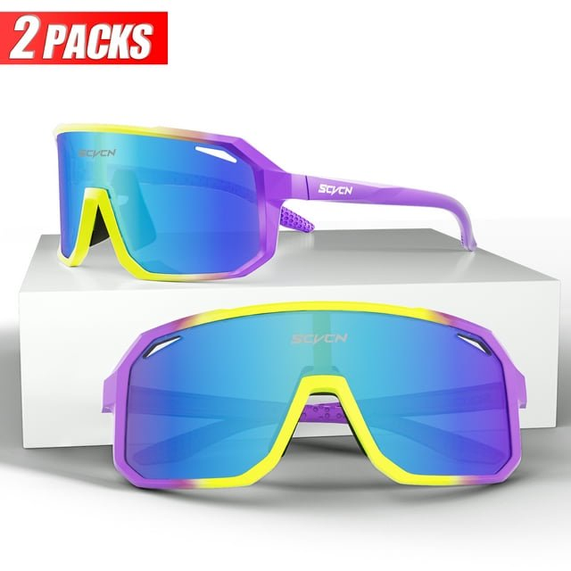 2 Pack UV400 Polarized Sunglasses - Sports, Cycling, Running, Fishing