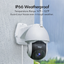 360 View Wifi Home Security Camera IP66 Waterproof 1080P Night Vision Motion Detection and Two-Way Audio White