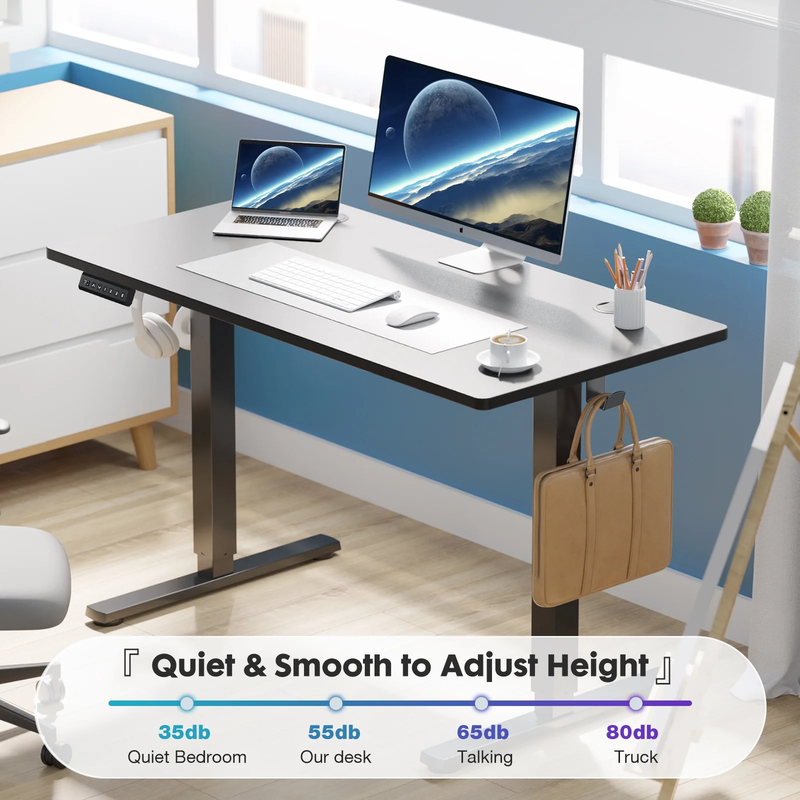 Ergonomic Height Adjustable Stand Up Desk with Memory Preset and T-Shaped Metal Bracket 