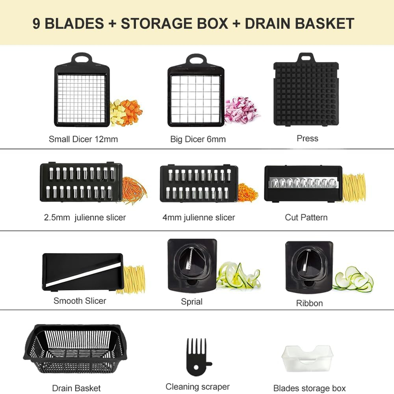 All-in-1 Multifunctional Vegetable Cutter and Egg Slicer Set with Container