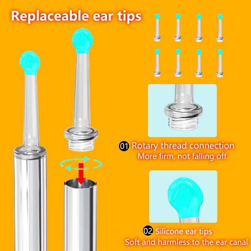 11 Pcs Wireless Earpick, Ear Wax Removal Kit with Camera 1296P HD with 6 LED Lights & Silicone Soft Ear Tips 