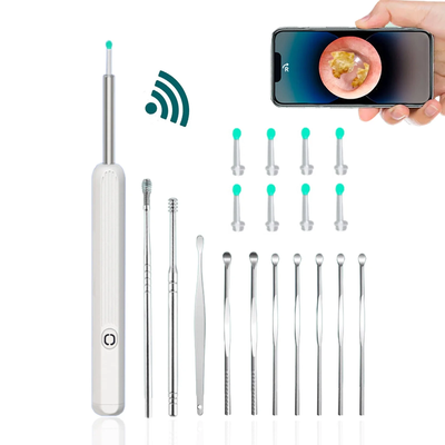 11 Pcs Wireless Earpick, Ear Wax Removal Kit with Camera 1296P HD with 6 LED Lights & Silicone Soft Ear Tips 