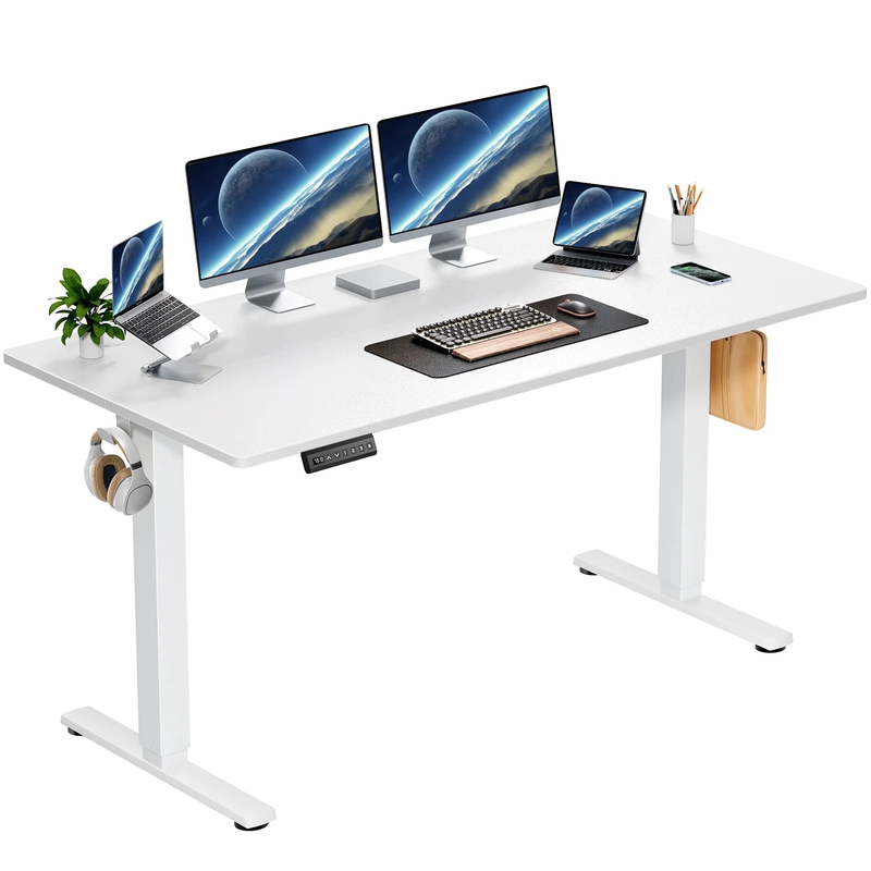 Ergonomic Height Adjustable Stand Up Desk with Memory Preset and T-Shaped Metal Bracket 