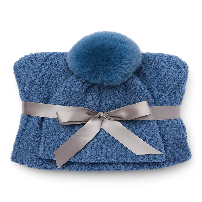 Women's Cozy Cross Beanie and Winter Scarf 2-Piece Gift Set