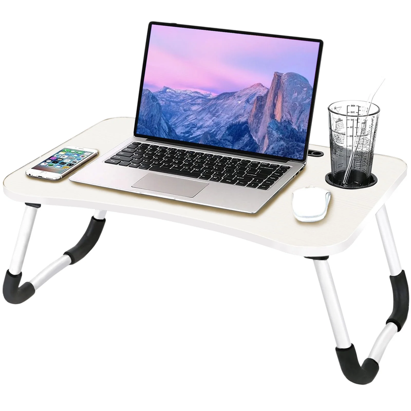 Ergonomic Foldable Lap Desk with Accessory Slots with Anti-Slip Design