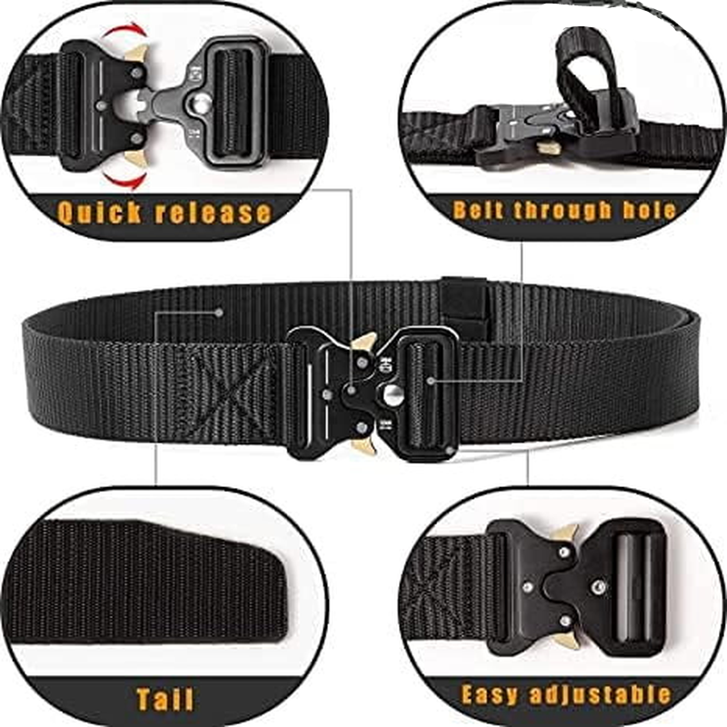 Men's Heavy Duty Quick Release Metal Buckle Nylon Belt