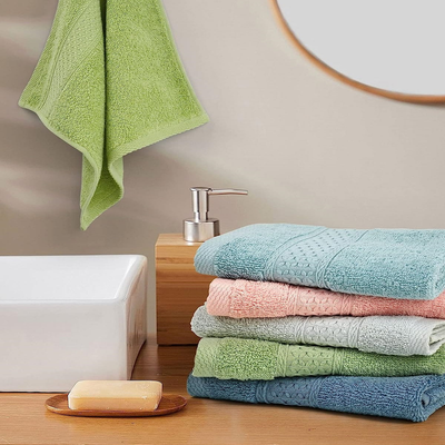 6 Pack 100% Cotton Quick Dry Soft Hand Towel Set for Bathroom