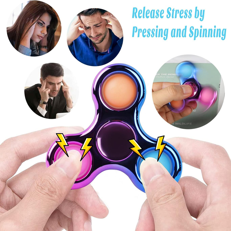 3 Pack Pop Fidget Spinners - Stress Relief 