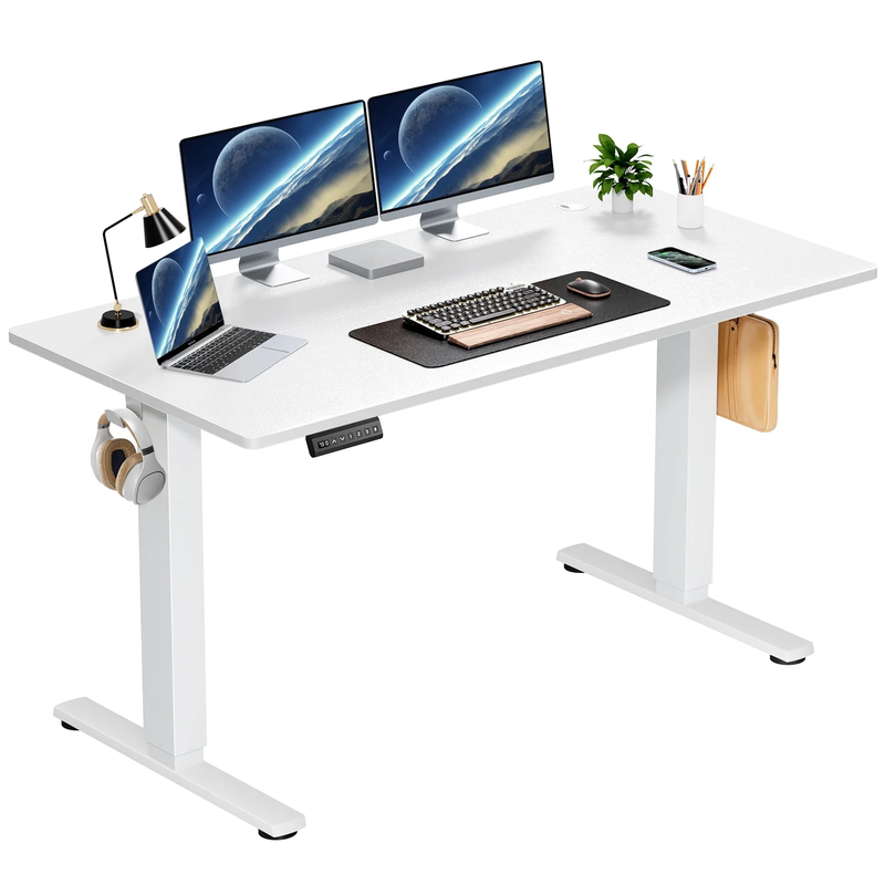 Ergonomic Height Adjustable Stand Up Desk with Memory Preset and T-Shaped Metal Bracket 