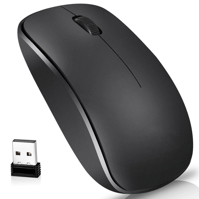 Full Size Ambidextrous Curve Design Wireless Mouse - Precise Cursor Control Scrolling Wide Scroll Wheel Thumb Grips