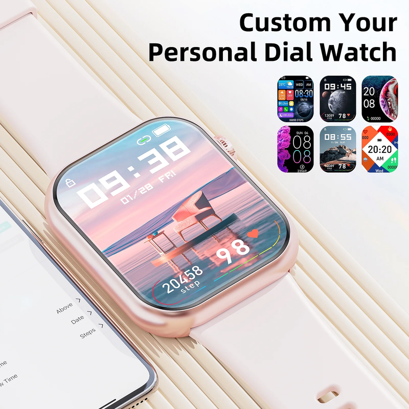 Smartwatch with 1.85" Screen - Answer/Make Calls/100+ Sports Modes/Message Reminder, IP67 Waterproof 