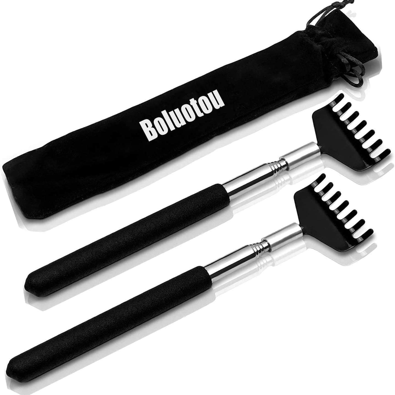 2 Pack Portable Extendable Back Scratcher - Stainless Steel Telescoping