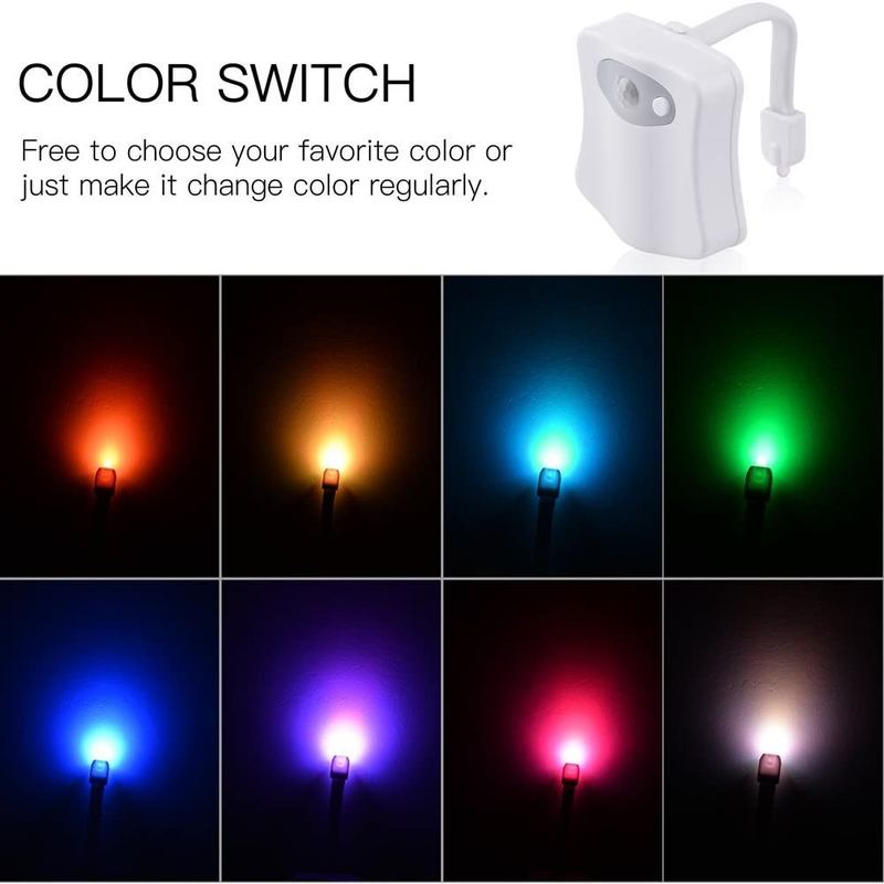 2 Pack Motion Sensor Activated LED Toilet Night Lights