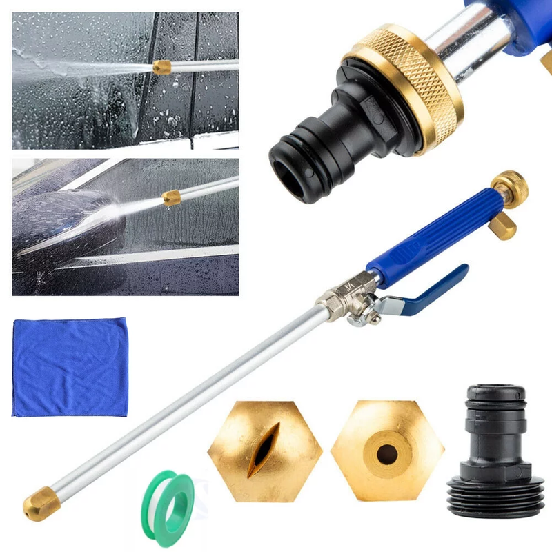 Hydro Jet Cleaning Wand - Pressure Power Washer Wand Extendable with 2 Water Hose Nozzles