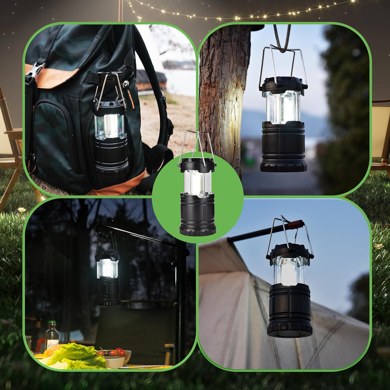 4 Pack Collapsible Lanterns - Battery Operated 