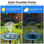 Floating Solar Powered Water Fountain Pump for Bird Bath, Garden, Pond or Pool