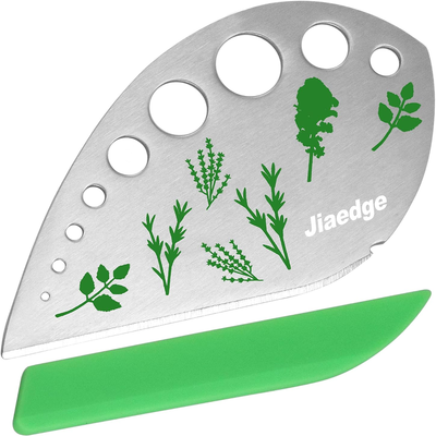 Stainless Steel Kitchen Herbs Leaf Stripping Tool with 9 Holes