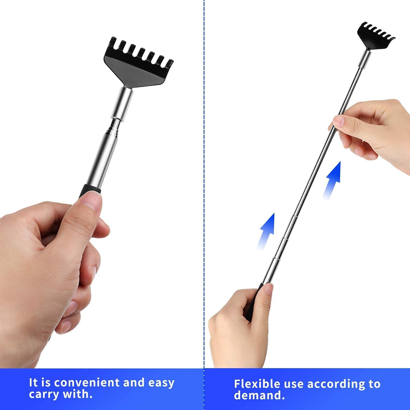 2 Pack Portable Extendable Back Scratcher - Stainless Steel Telescoping