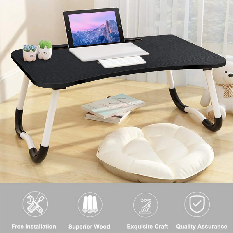 Ergonomic Foldable Lap Desk with Accessory Slots with Anti-Slip Design