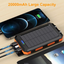 20000 mAh Portable Solar Charger for Iphone and Android - Dual 5V USB Ports