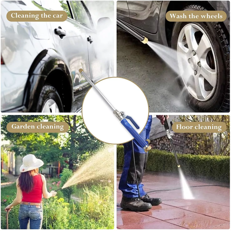 Hydro Jet Cleaning Wand - Pressure Power Washer Wand Extendable with 2 Water Hose Nozzles