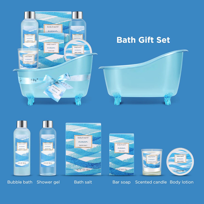 7 Pcs Ocean Scent Bath & Body Gift Set