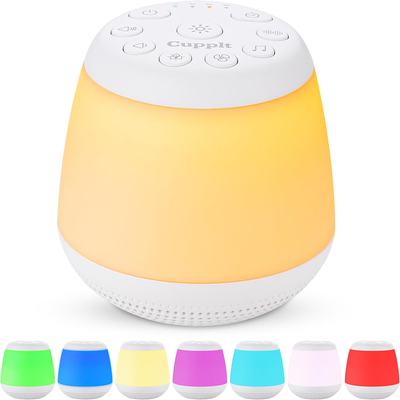 White Noise Machine with 8 Adjustable Night Lights, Memory Function and Portable to Sleep with White Noise Anywhere