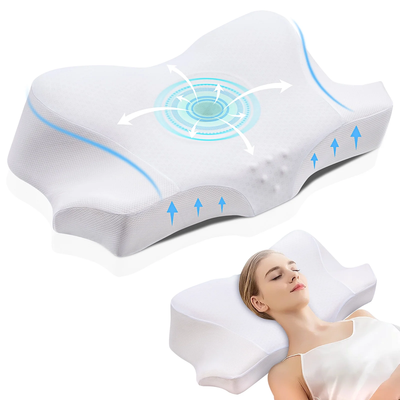 Memory Foam Cervical Pillow for Neck and Shoulder Pain Relief, Orthopedic Ergonomic Contour Back Support Pillow