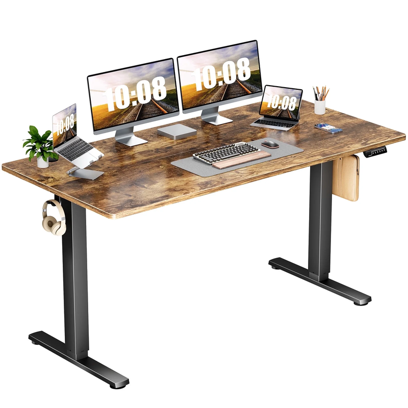 Ergonomic Height Adjustable Stand Up Desk with Memory Preset and T-Shaped Metal Bracket 