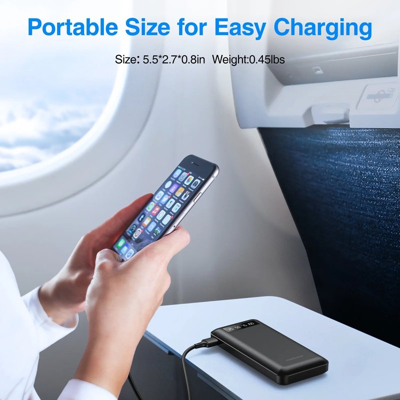 20000Mah Power Bank Portable Fast Charger with Cables