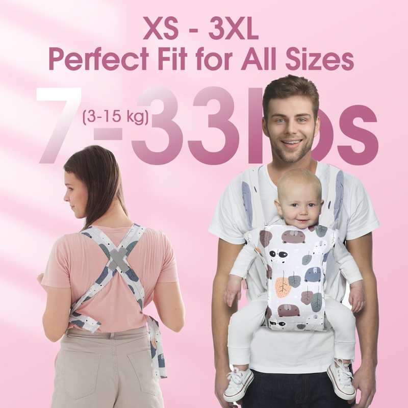 4-in-1 Baby Carrier, Infant Wrap Carrier - Ergonomic Baby Carrier 