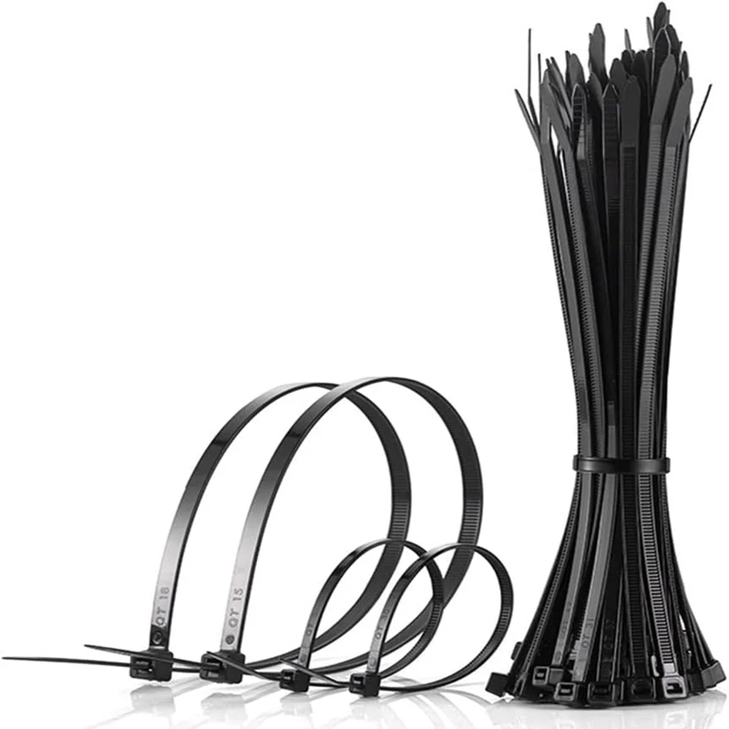 1000 Pack Black Zip Ties Self-Locking Design - Multiple Lengths - 4in 6in 8in 10in